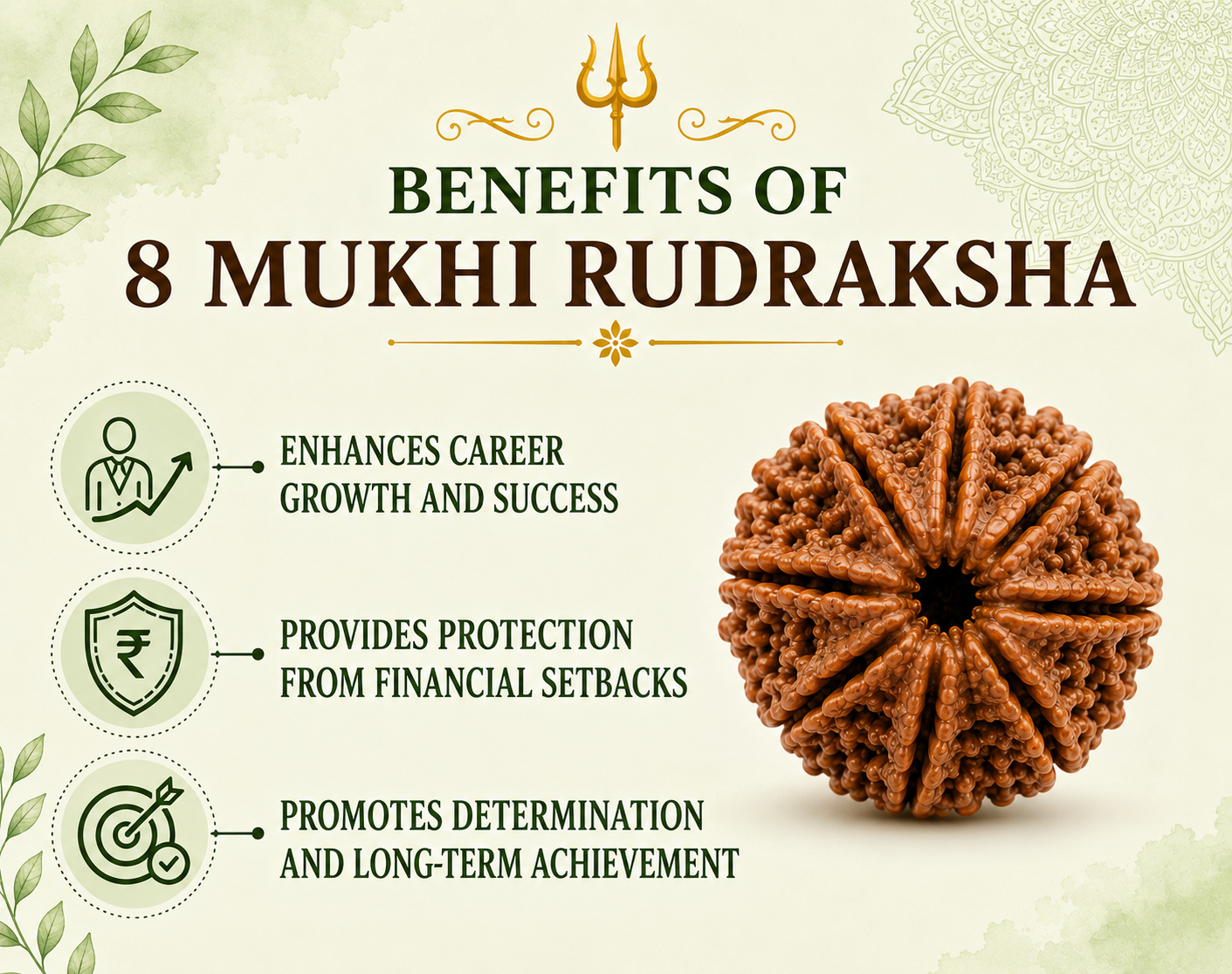 8 Mukhi Rudraksha ( Nepal Origin )